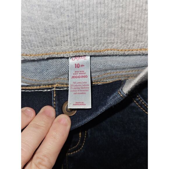 NWOT Justice Denim Mid Rise Knit Waist Jegging size 10 PLUS - Picture 3 of 3